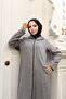 Hooded Zippered Pocket Cashew Coat - 4