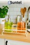 2-Piece Plastic Liquid Soap Bottle Soap Dispenser with Metal Stand 500 ml Cream