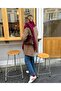 Puffy Soft Soft Textured Burgundy Scarf Shawl, Thick Scarf, Valentine's Day Gift - 4