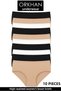 Women's Panties, High Waist Panties, Women's Cotton, Daily Bato, Soft Fabric, Kilot, Slip, Combed Cotton 10 Pcs