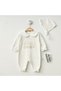Newborn Baby Girl-Boy Written Hat-Gloves Baby Collar Jumpsuit Set Newborn Hospital Exit