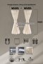 Natural Curtain Bohemian Double Wing with Drawstring Band - 3