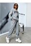 Los Angeles Sweatshirt Sweatpants Jogger- Gray Bottom Top Tracksuit Oversize Crew Neck - 4