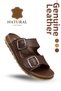 Genuine Leather Men's Slippers Natural Leather Slippers t Brown - 4