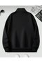 2-Piece Black and Navy Blue Stand Collar Zippered Sweatshirt - 3