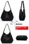 Myra Women's Black Pu Leather Daily Shoulder Bag Three Compartment Hobo Tote Hand Bag - 2