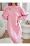 Women's Pink Extra Soft Crew Neck Dress Sweater - 5