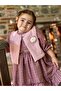 Plaid Girls' Dress with Plush Vest - 5