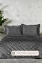 Alice Combination Set Bedspread Duvet Cover Set Blanket Dowry Set (240X260 cm) Anthracite - 2