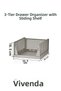 3-Tier Sliding Shelf Organizer for Inside Cabinet, 3-Layer Cabinet Organizer Shelf for Inside Cabinet, Color: Earth - 4
