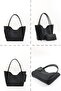 Monogram Printed Black Shk108 Women's Hand and Shoulder Bag with Snap Fastener Faux Leather Wallet and Makeup Bag - 8