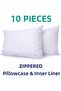 100% Cotton Akfil Fabric Pillow Inner Liner 50 X 70 cm 10 Pcs with Hidden Zipper - 2