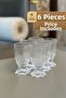 Luxury Footed Glass Coffee Side Cup Set of 6 – Patterned Stylish Presentation Cups 30 Cc - 3