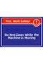 لافتة تحذيرية 'لا تنظف أثناء الحركة' مصنوعة من البي في سي مقاس A5 15×21 سم