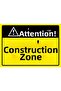Attention! Construction Site Isg Warning Sign Pvc A5 15X21 cm