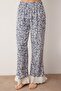 Mavi Çiçekli Viskon Dokuma Pijama Takımı THMAW26PT00185 - 3