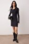 Black Plain Short / Mini Knitted Dress Twoaw26El00225