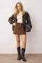 Dark Brown Faux Suede Mini Skirt Shorts & Bermuda Twoaw26Sr00058
