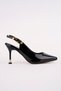 Ba04596 Black Patent Leather Women's Evening Dress Classic Pointed Gold Heeled Shoes - 37 - 4