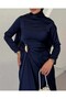 Draped Straight Satin Dress -Laci - 5