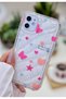 iPhone 11 Compatible 3D Engraved Love Stars Printed Transparent Silicone Case - 3