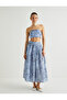 Crop Strapless Bustier Floral Scalloped Slim Fit - 2