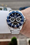 Navy Blue Lanyard Silver Color Automatic Calendar Men's Wristwatch - 2