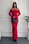 Red Slit Long Sleeve Finger Interlocking Sandy Madonna Dress – Stylish & Elegant Evening Dress Model - 3