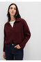 Polo Neck Claret Red Sweater Loose Fit / Loose Relaxed Cut 1710588-70434 - 3