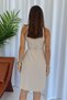 Shirt Collar Double-Breasted Midi Women's Dress - Beige - 5