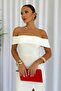 Madonna Collar Slit Detail 3 Color Dress - White - 2