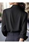 Women's Shirt Saten Fabric New Trend Model Embroidered Hidden Button Wrinkle-Resistant Fabric - 5