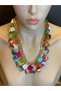 Colorful Stone 3-Piece Women's Necklace 24 cm