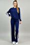 Modal Fabric 4-Stripe Beige Tracksuit Set - 2