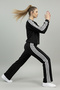 Modal Fabric 4-Stripe Black Tracksuit Set - 5
