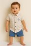 Stylish Baby Boy Shirt with Sailing Pattern, Adjustable Waist, Short Sleeve Shorts, 2-Piece Set for Kids and - 2