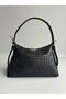 Women's Retro Knitted Patterned Hand and Shoulder Bag Black