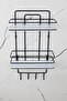 Economical Crystal Shelf Bathroom Organizer Double Black Wire Shampoo Holder Shower Shelf - 3