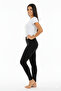 Women's Long Leggings Cotton Stretch Fabric High Waist Black Combed Organic - 2