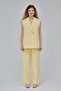 Yellow Oversize Double Breasted Collar Lined Vest - 2