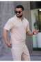 Men's Polo Collar (t-shirt + trousers) comfortable fit zip detail top and bottom set - 6