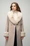 Double-Breasted Medium-Length Coat with Detachable Fur Collar and Sleeves Taş 3043 - 6