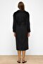 Epaulet Detailed Snap Closure Oversize Moher Coat Black 3147 - 7