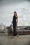 Asymmetric One Shoulder Jumpsuit with Side Zipper with String Detail with Belt from Own Fabric