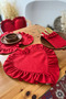 Lovely Heart Ruffled Linen Supla / American Service Set of 6 - 3