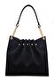 Black Nubuck Chain Detailed Pleated Women's Shoulder Bag