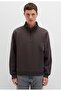0S10278 Basic Half Zipper Sweatshirt Brown - 2