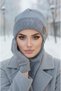 Gray Melange Embroidered Masked Beanie - 2