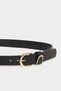 Women's Oval Buckle Faux Leather Jean Belt F3271Axns - 2