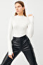 Women's Black Cream White Red Khaki 5-Piece Finger Detailed Bodysuit - 3